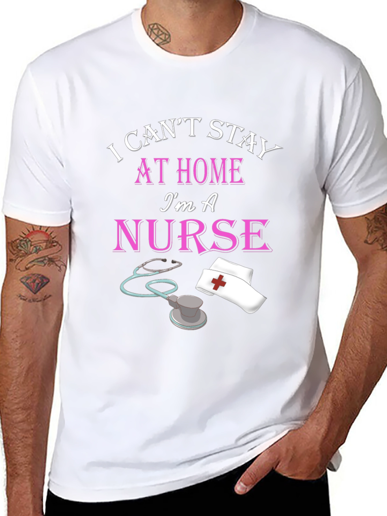 I Cant Stay Home Im A Nurse Black T-Shirt