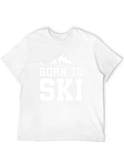 Born to Ski Black T-Shirt Skiing Mountain Tee