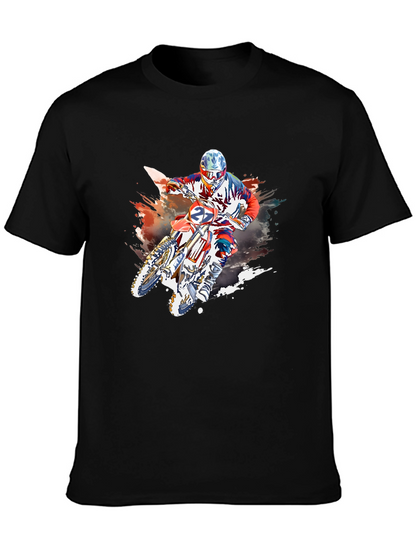 Motocross Rider Graphic Black T-Shirt