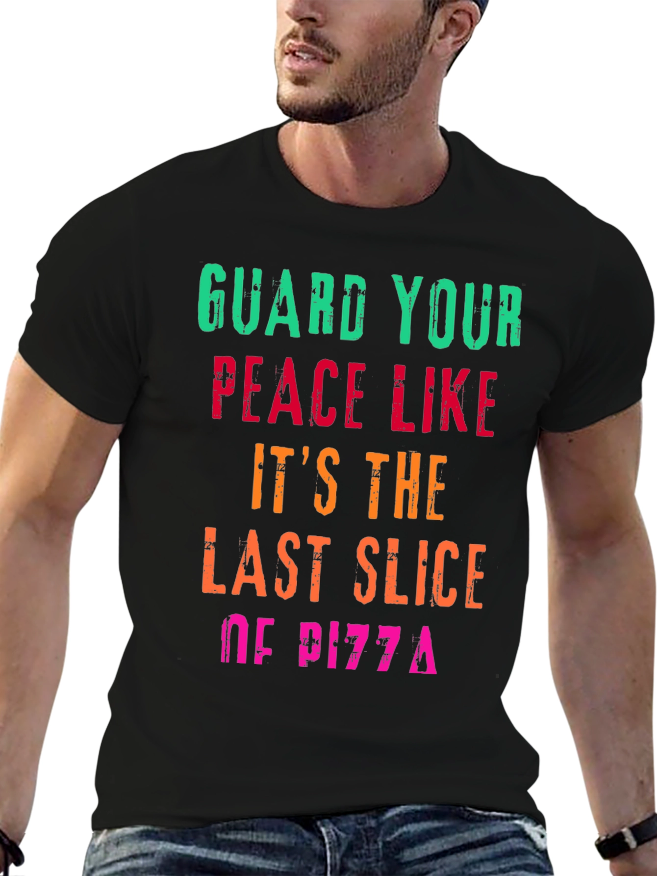 Guard Your Peace Pizza T-Shirt - Funny Graphic Tee