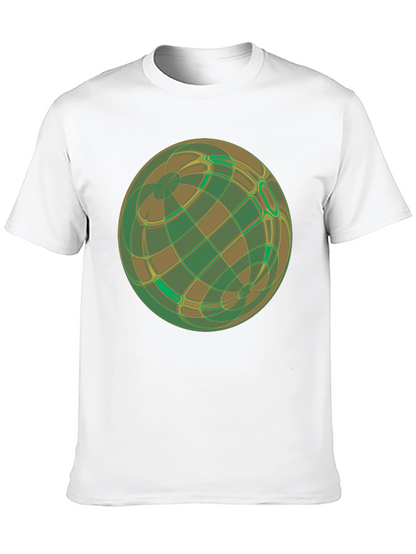 Abstract Geometric Earth Graphic Tee - Black