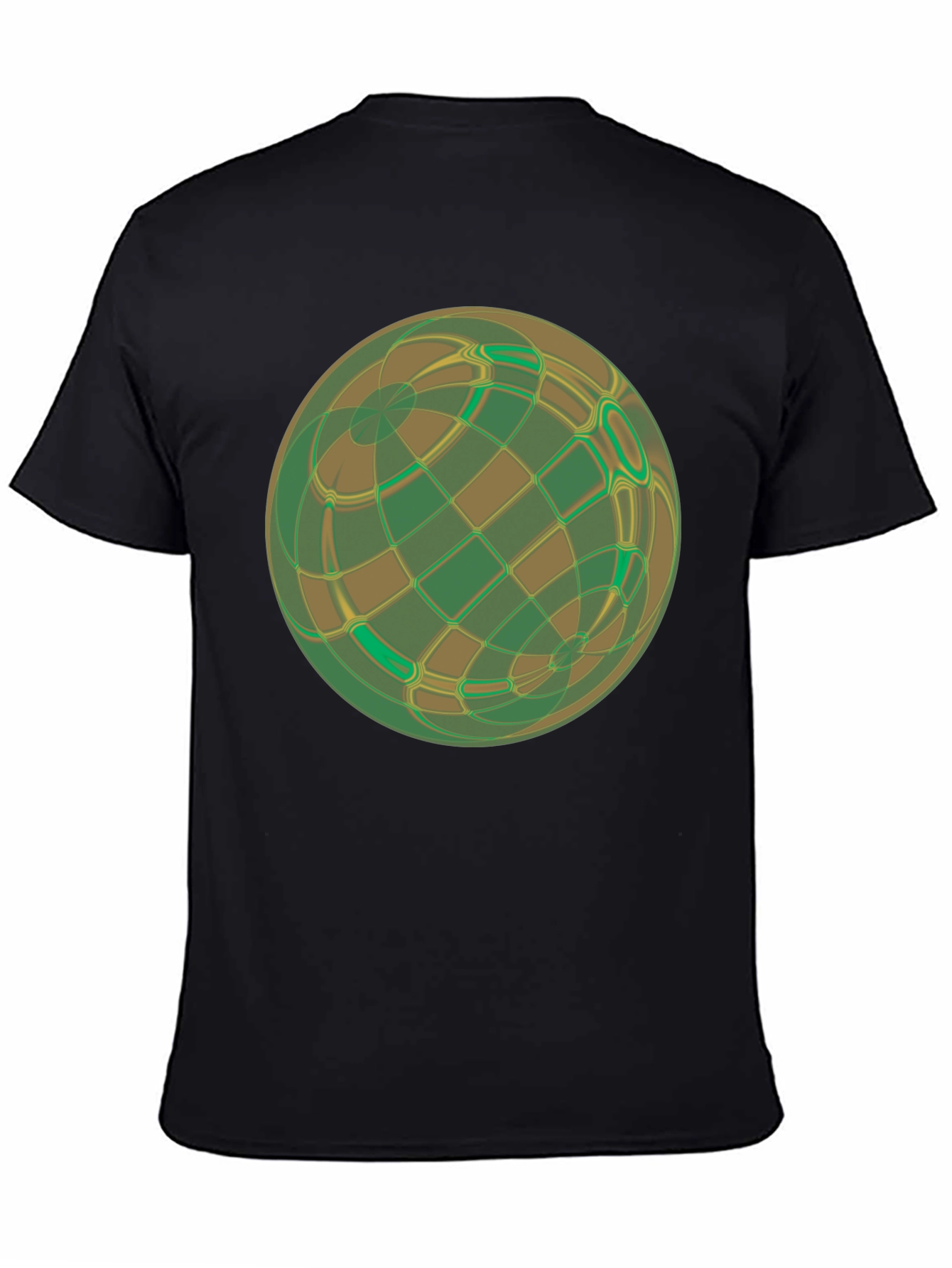 Abstract Geometric Earth Graphic Tee - Black