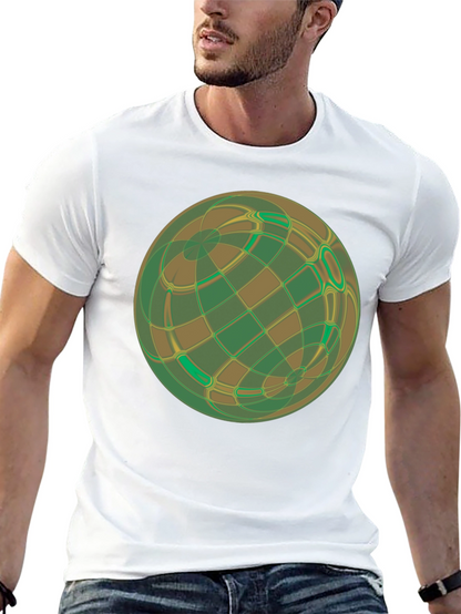 Abstract Geometric Earth Graphic Tee - Black
