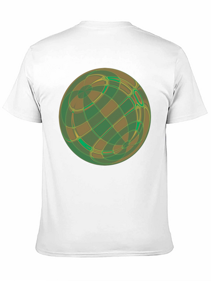 Abstract Geometric Earth Graphic Tee - Black