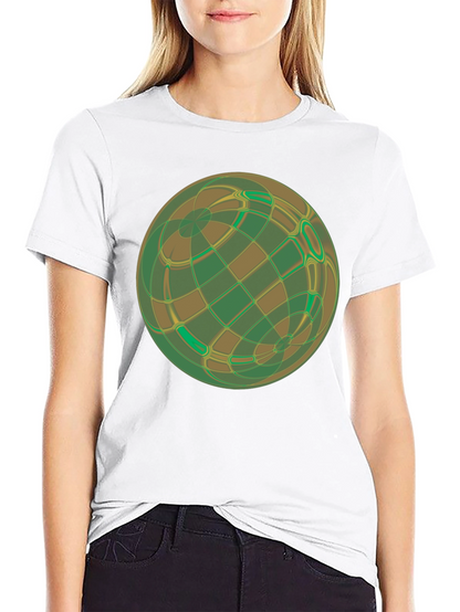 Abstract Geometric Earth Graphic Tee - Black
