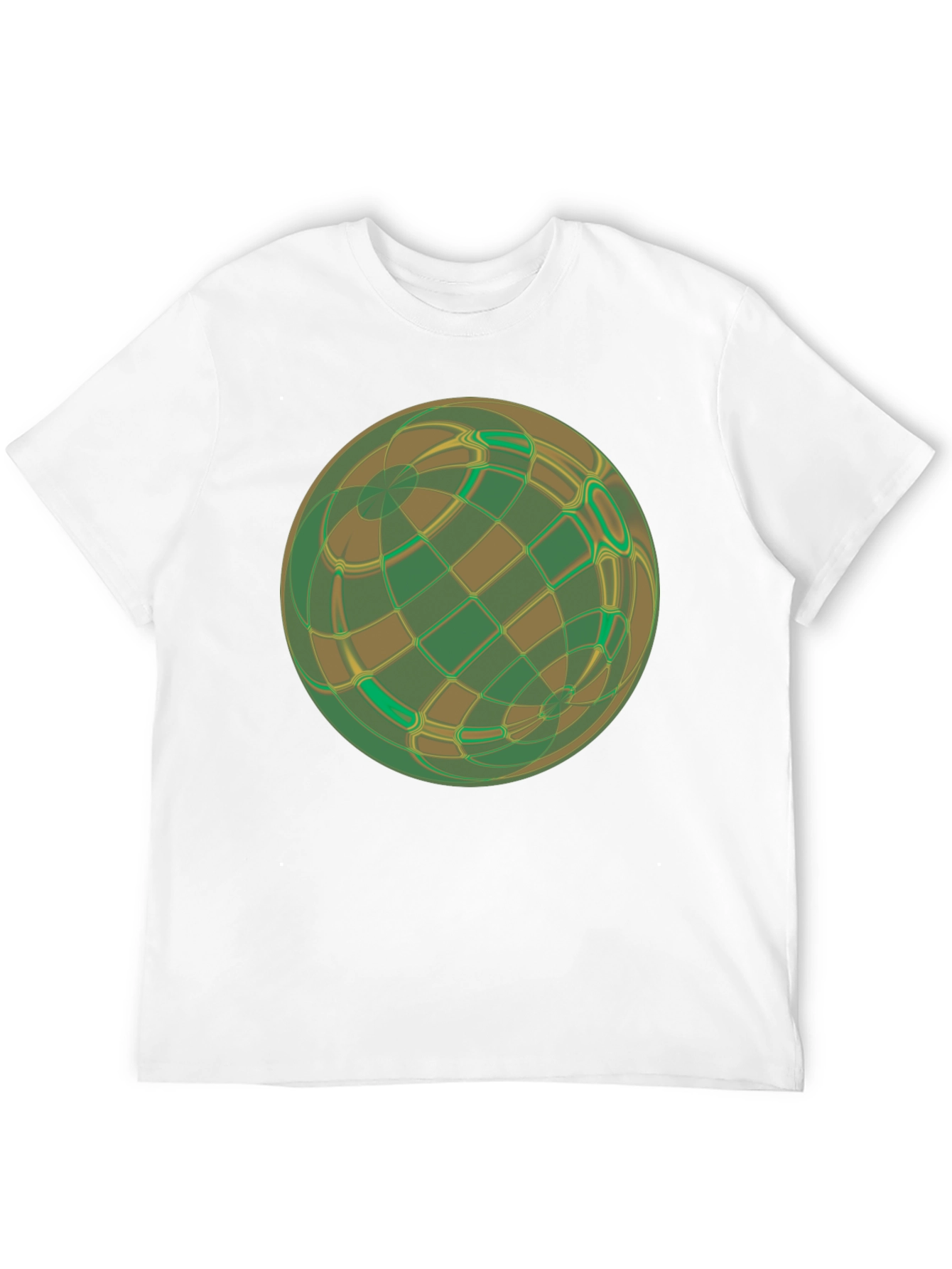 Abstract Geometric Earth Graphic Tee - Black