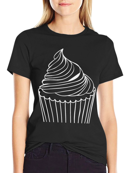 Cupcake Graphic Tee - Soft Black T-Shirt
