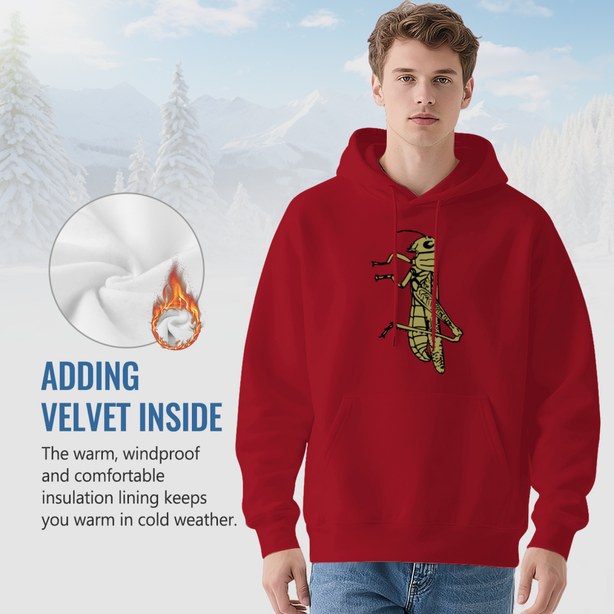 Streetwear Hoodie - Cricket Illustration