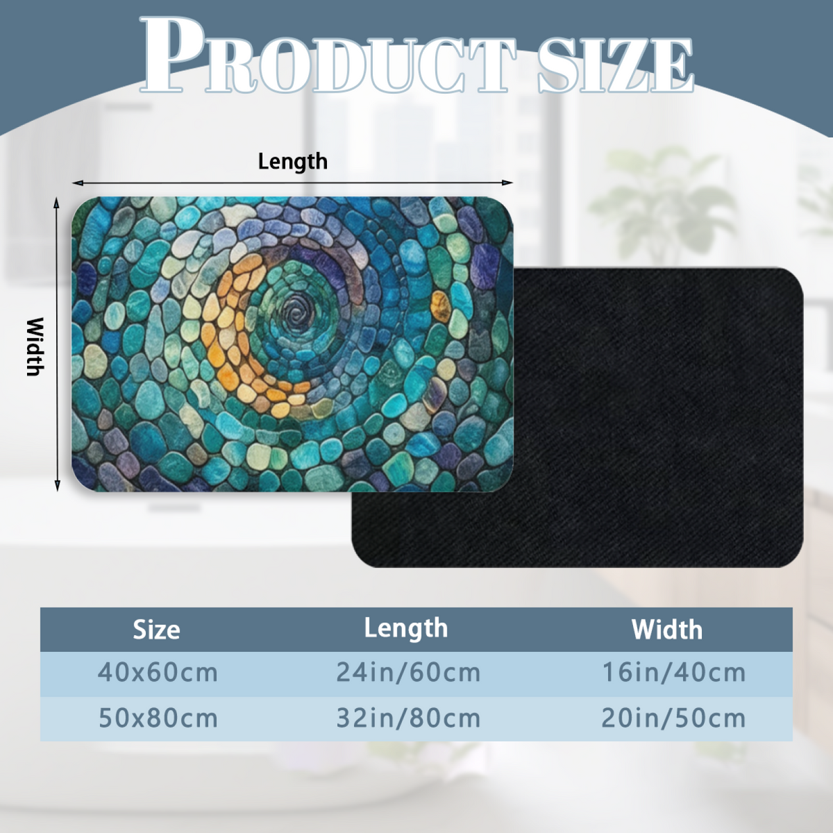 Mosaic Spiral Pebble Art Diatomite Bath Mat