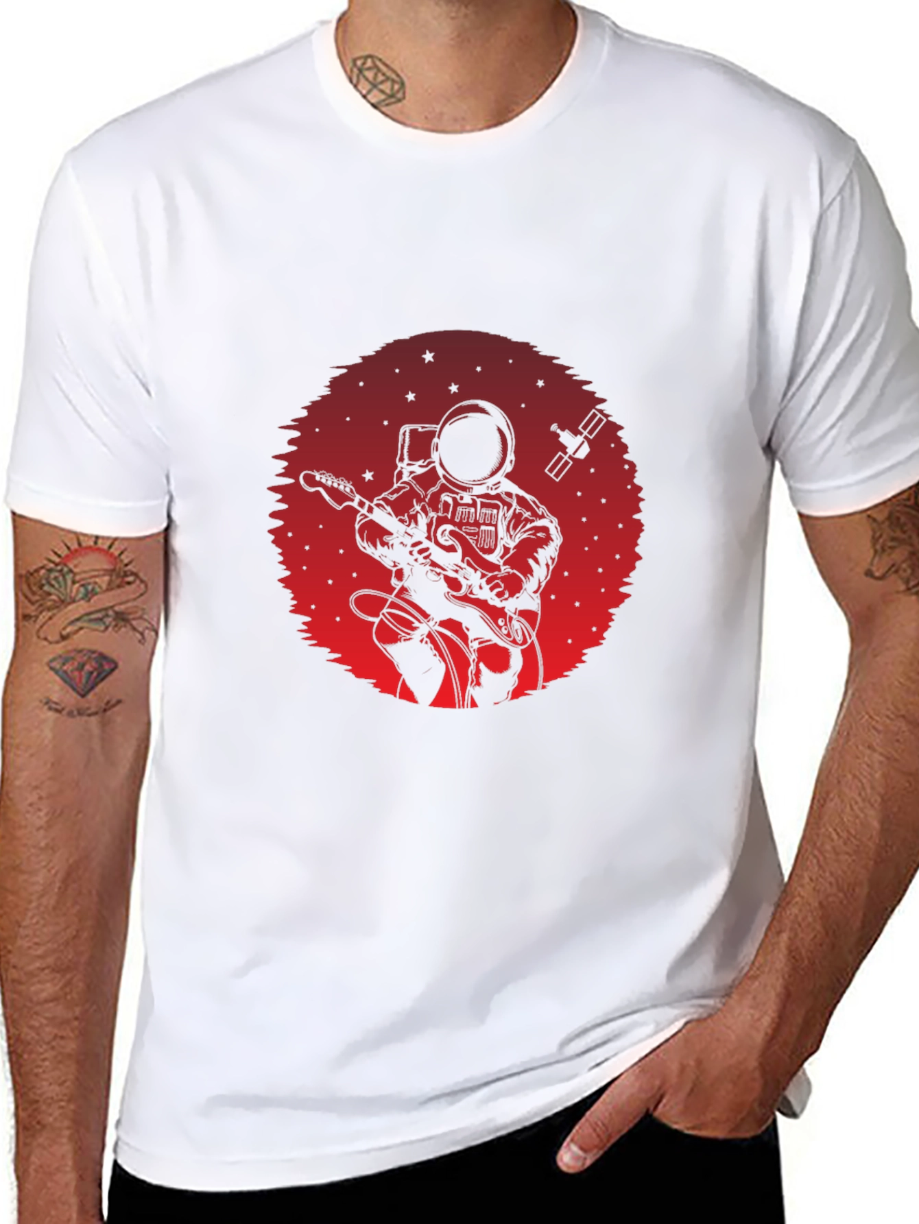 Astronaut Guitarist Graphic Tee - Space Rock T-Shirt