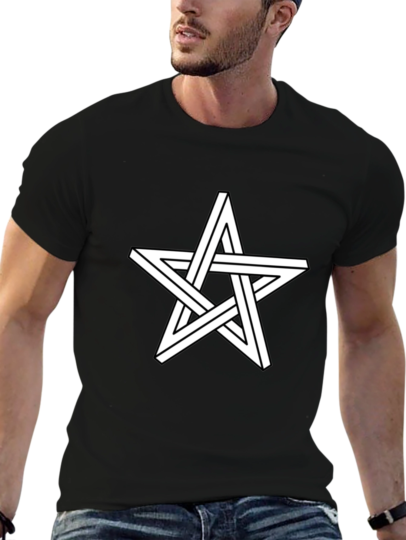 Optical Illusion Star Graphic T-Shirt
