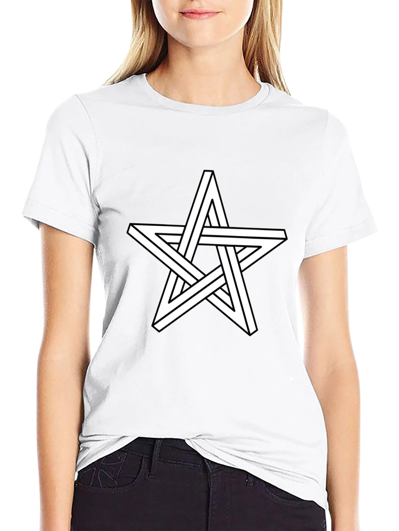 Optical Illusion Star Graphic T-Shirt