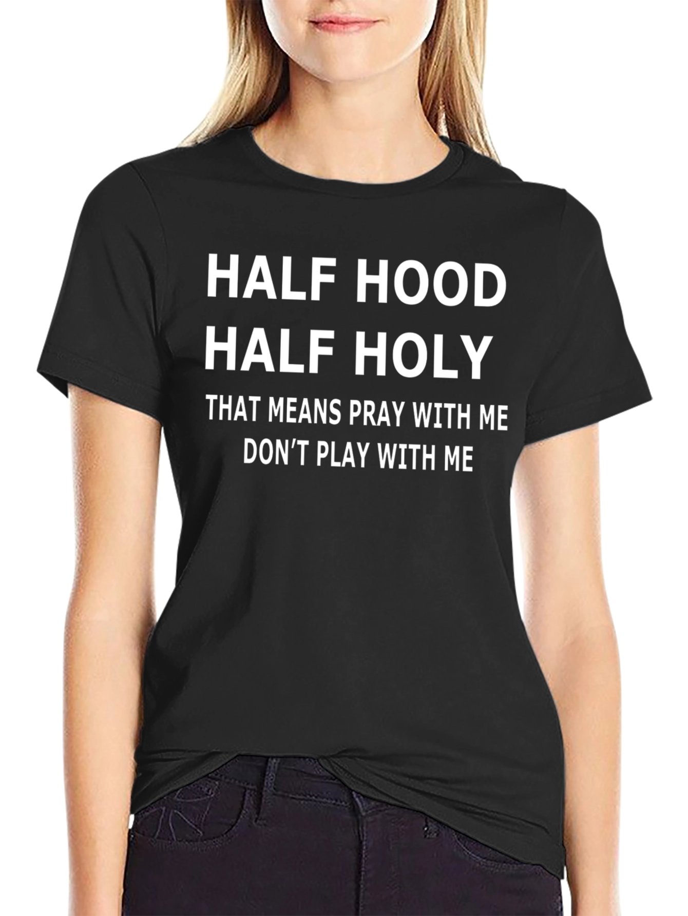 Half Hood Half Holy Graphic T-Shirt