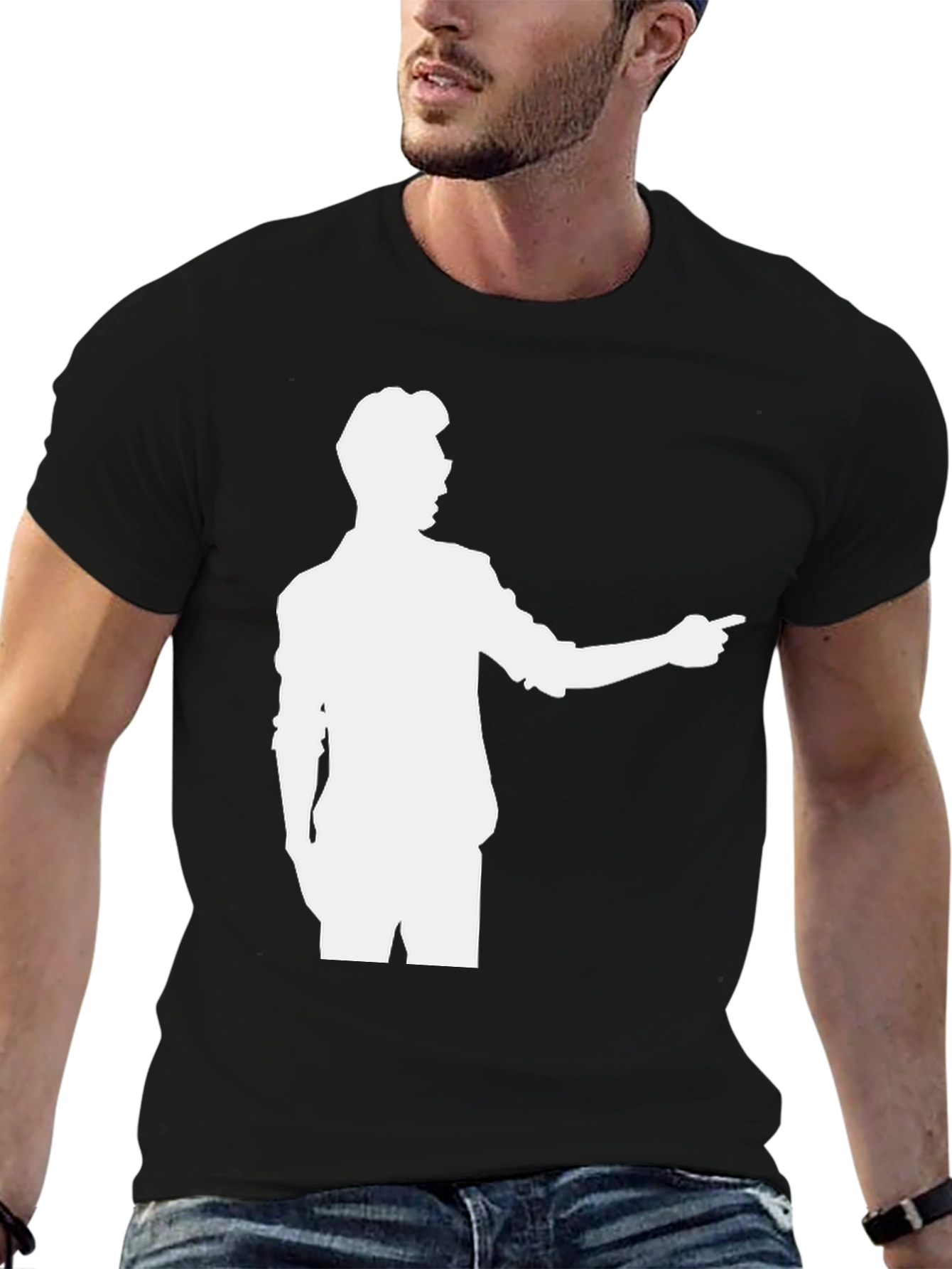 Retro Silhouette Graphic Tee - Classic Black