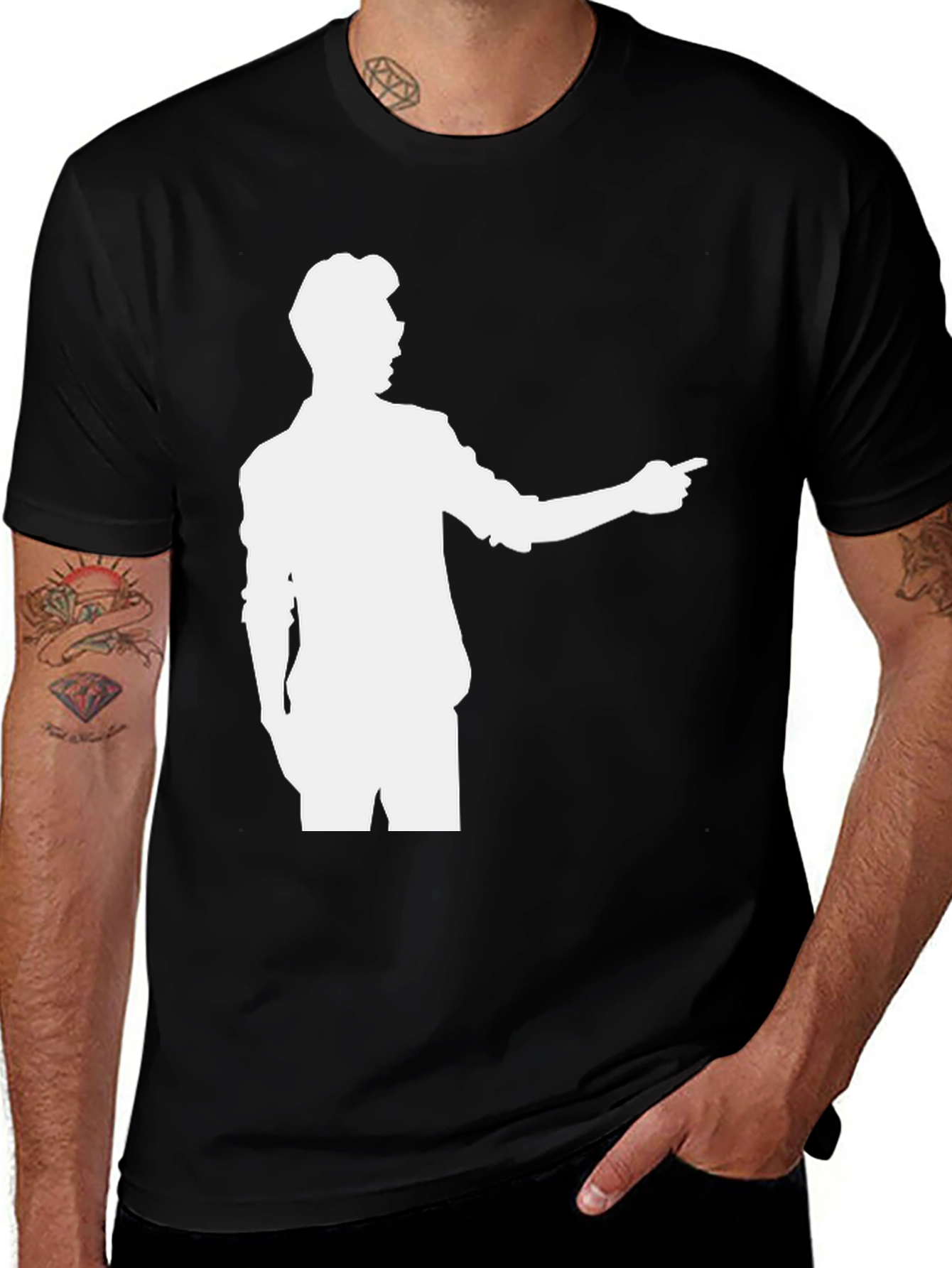 Retro Silhouette Graphic Tee - Classic Black