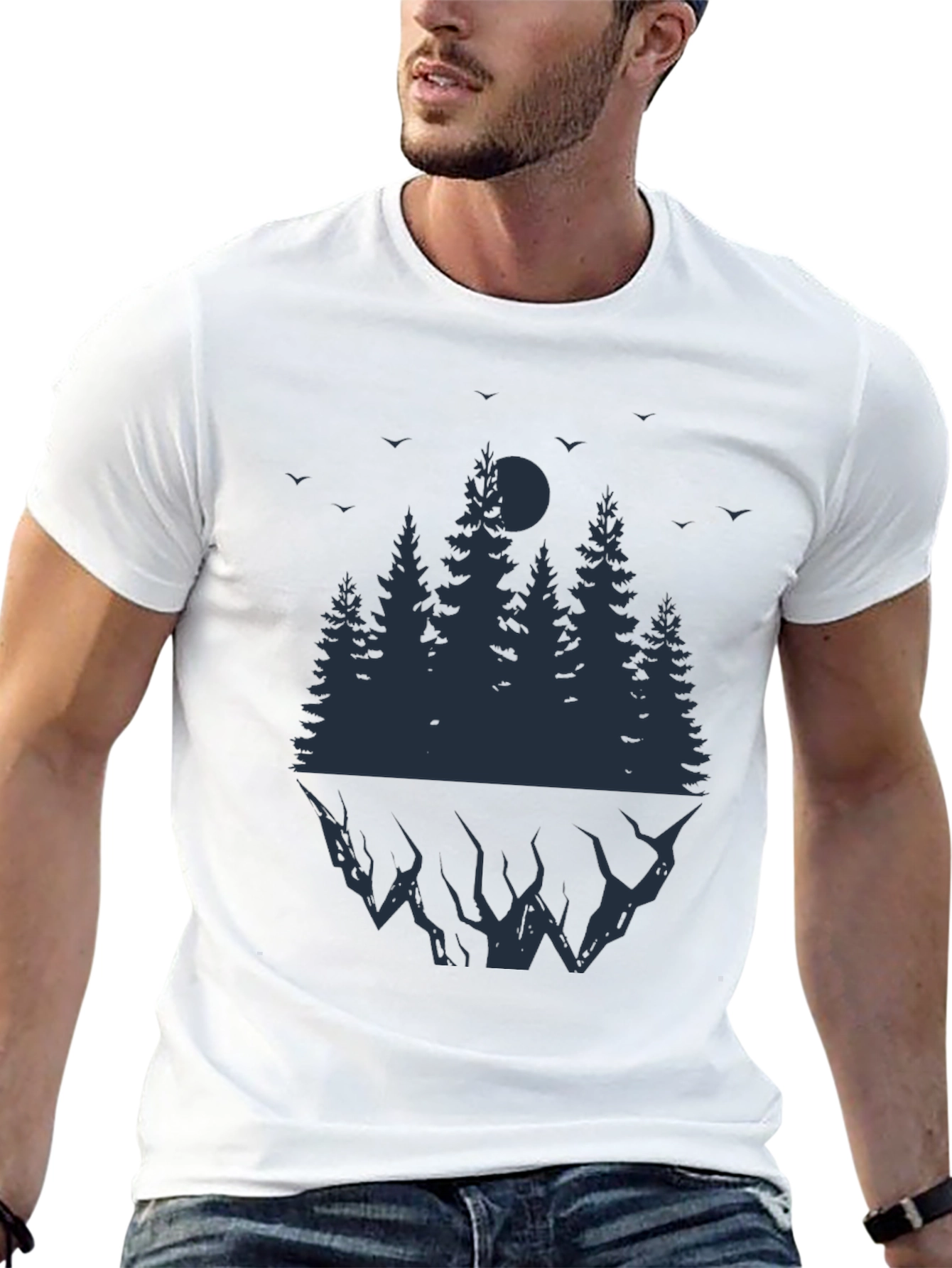 Mens Black Forest Graphic T-Shirt