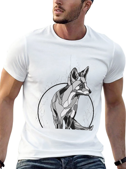 Geometric Fox Graphic T-Shirt