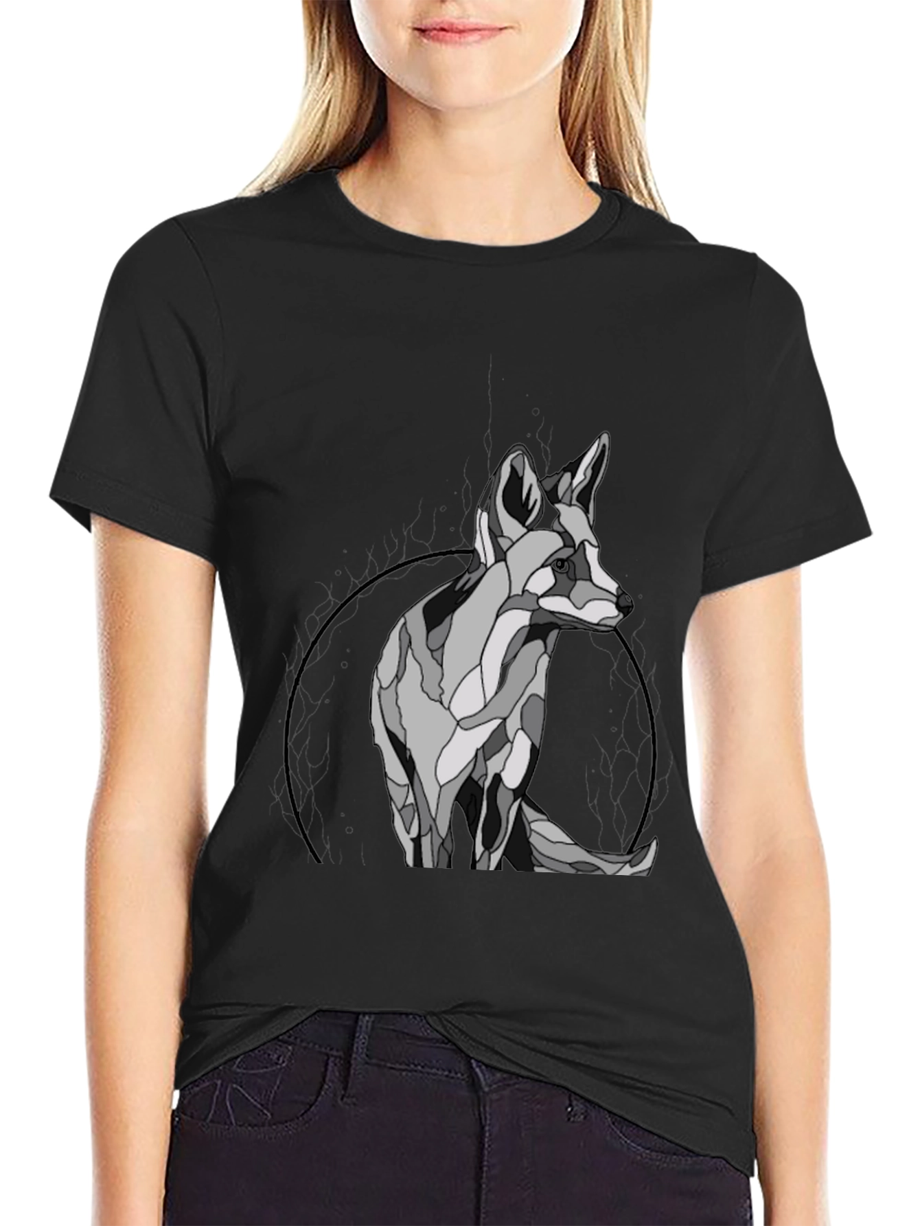 Geometric Fox Graphic T-Shirt