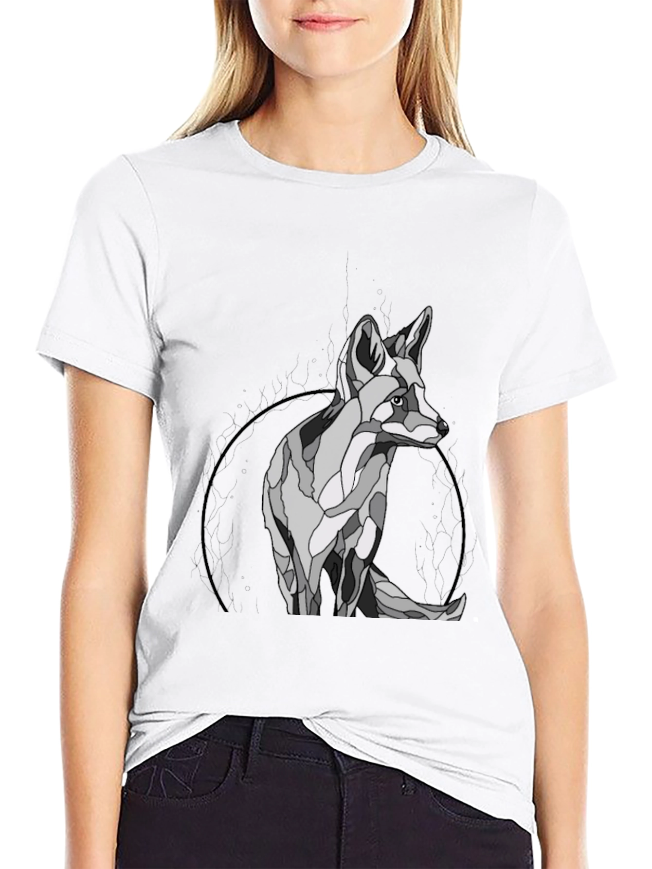 Geometric Fox Graphic T-Shirt