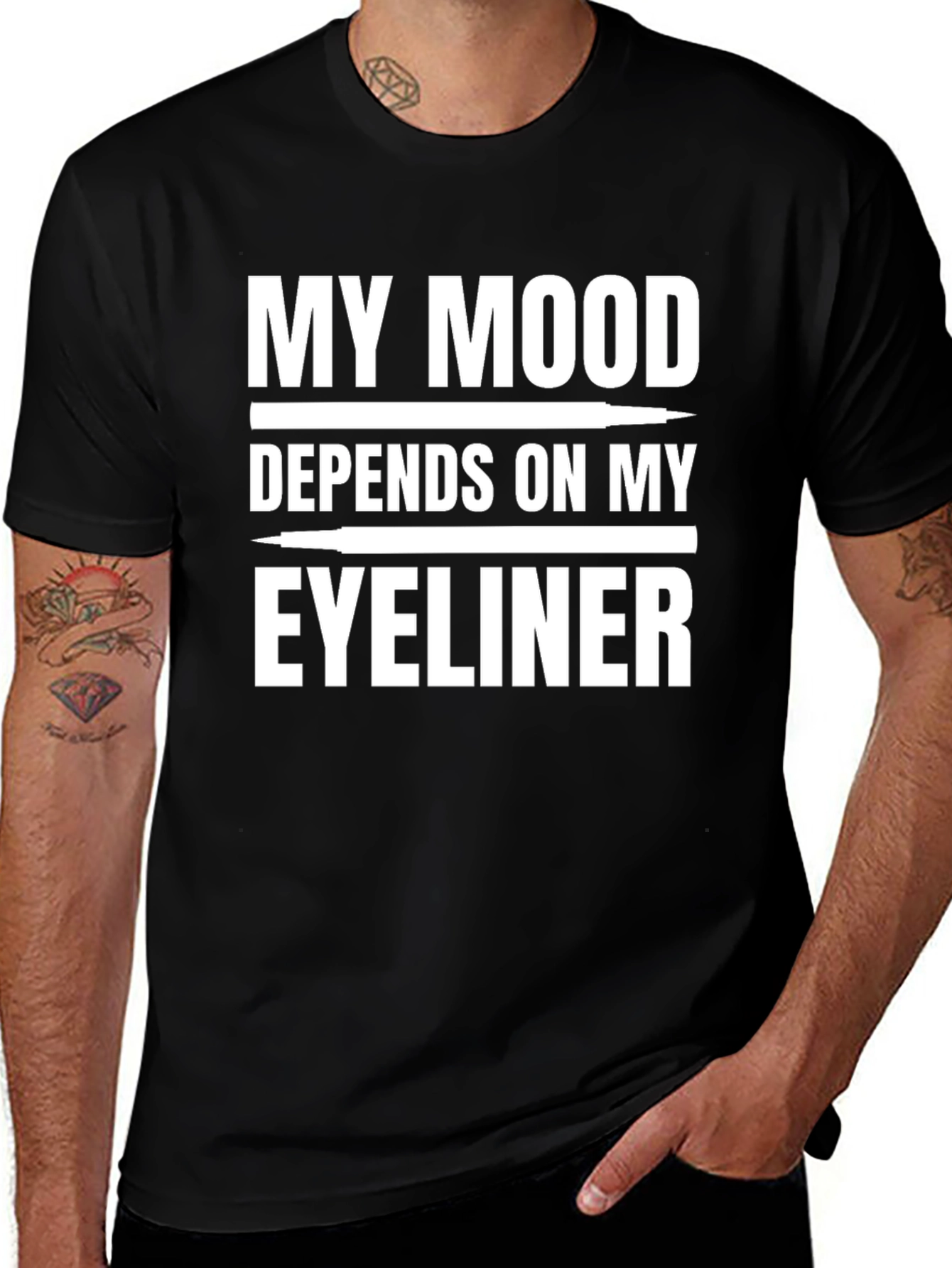 My Mood Depends on My Eyeliner Graphic T-Shirt