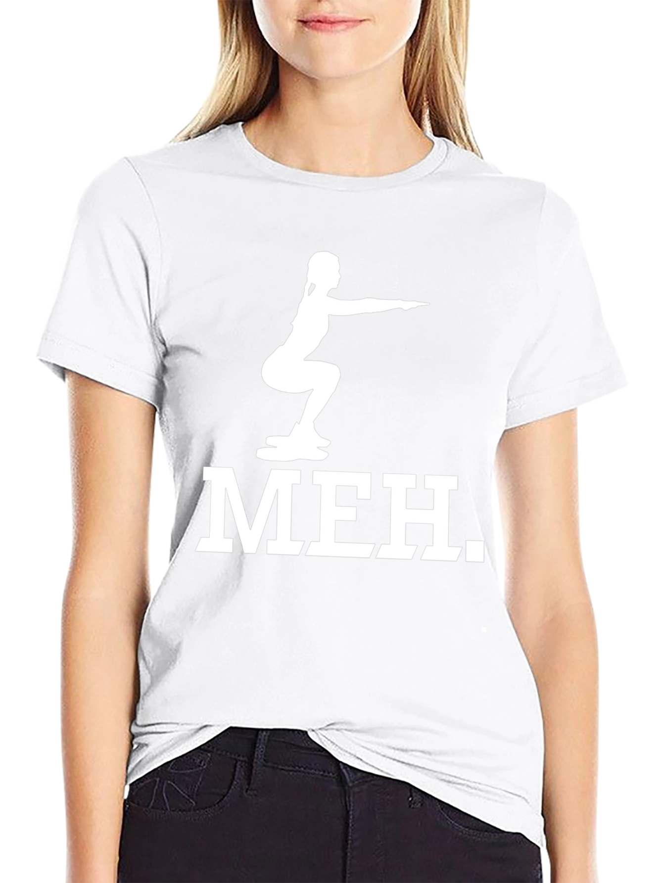 Meh Squat Graphic Tee - Fitness Humor T-Shirt