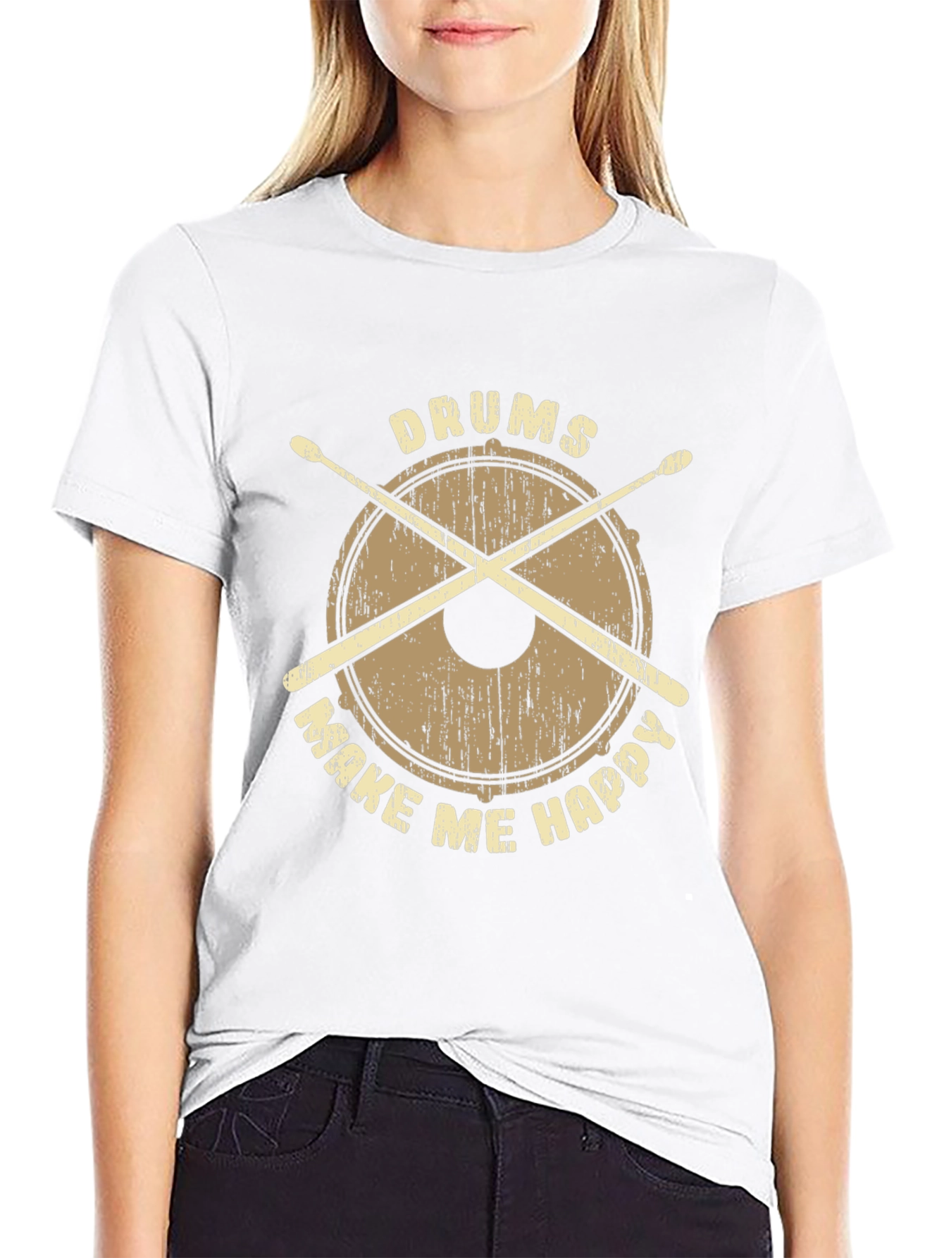 Drums Make Me Happy T-Shirt - Percussionist Apparel