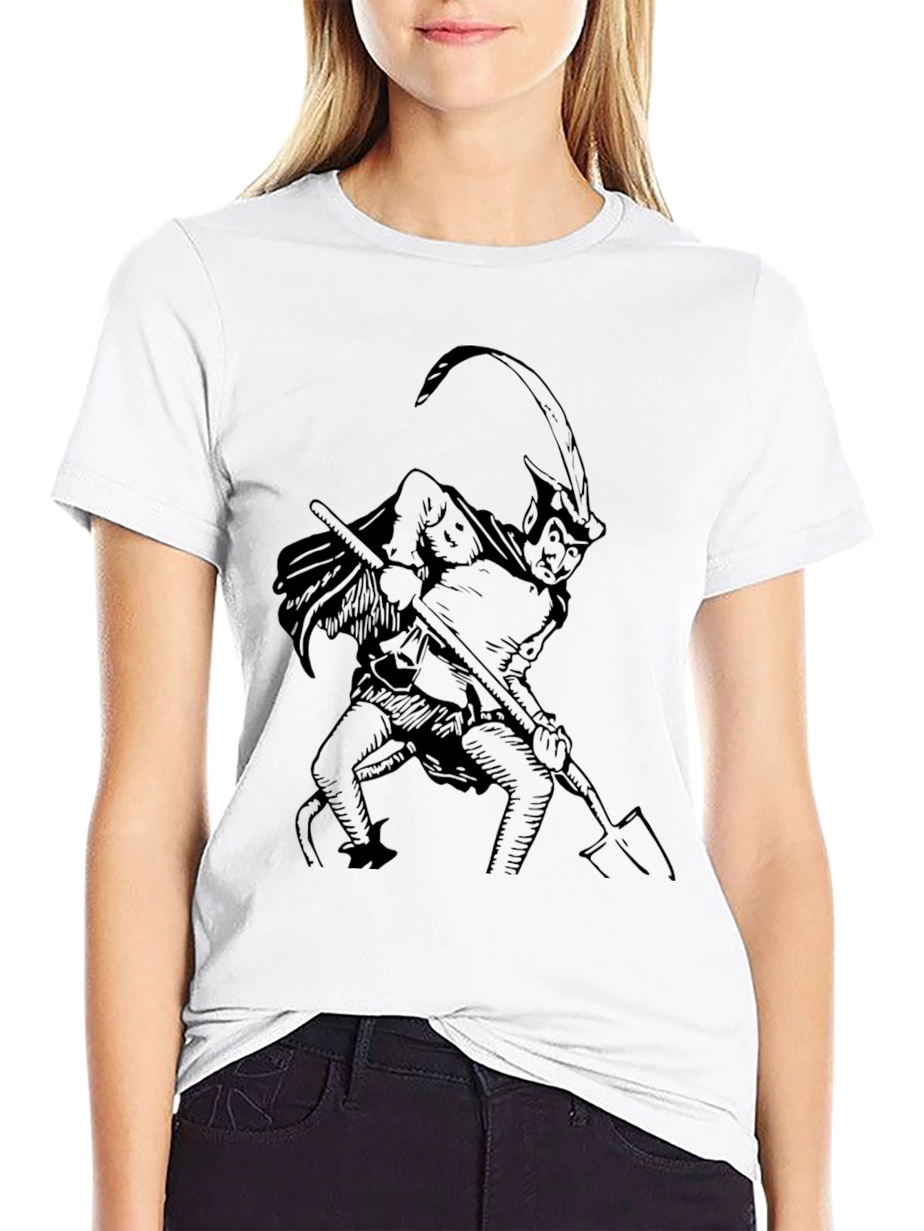 Devil Print Black Tee - Unique Graphic T-Shirt
