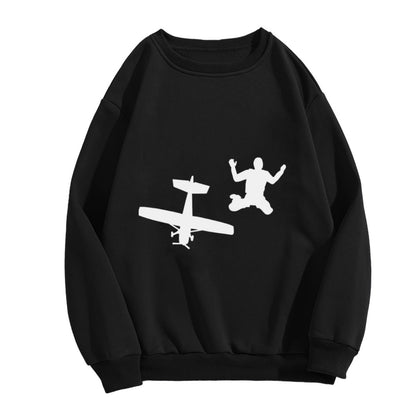 Plane vs. Giant Silhouette Graphic Casual Crewneck