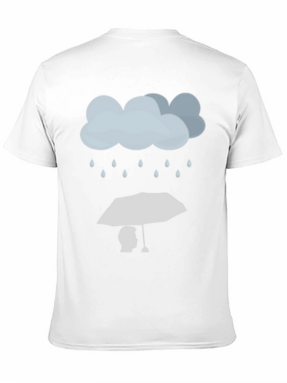 Rainy Day Umbrella Graphic Tee - Stylish Black T-Shirt