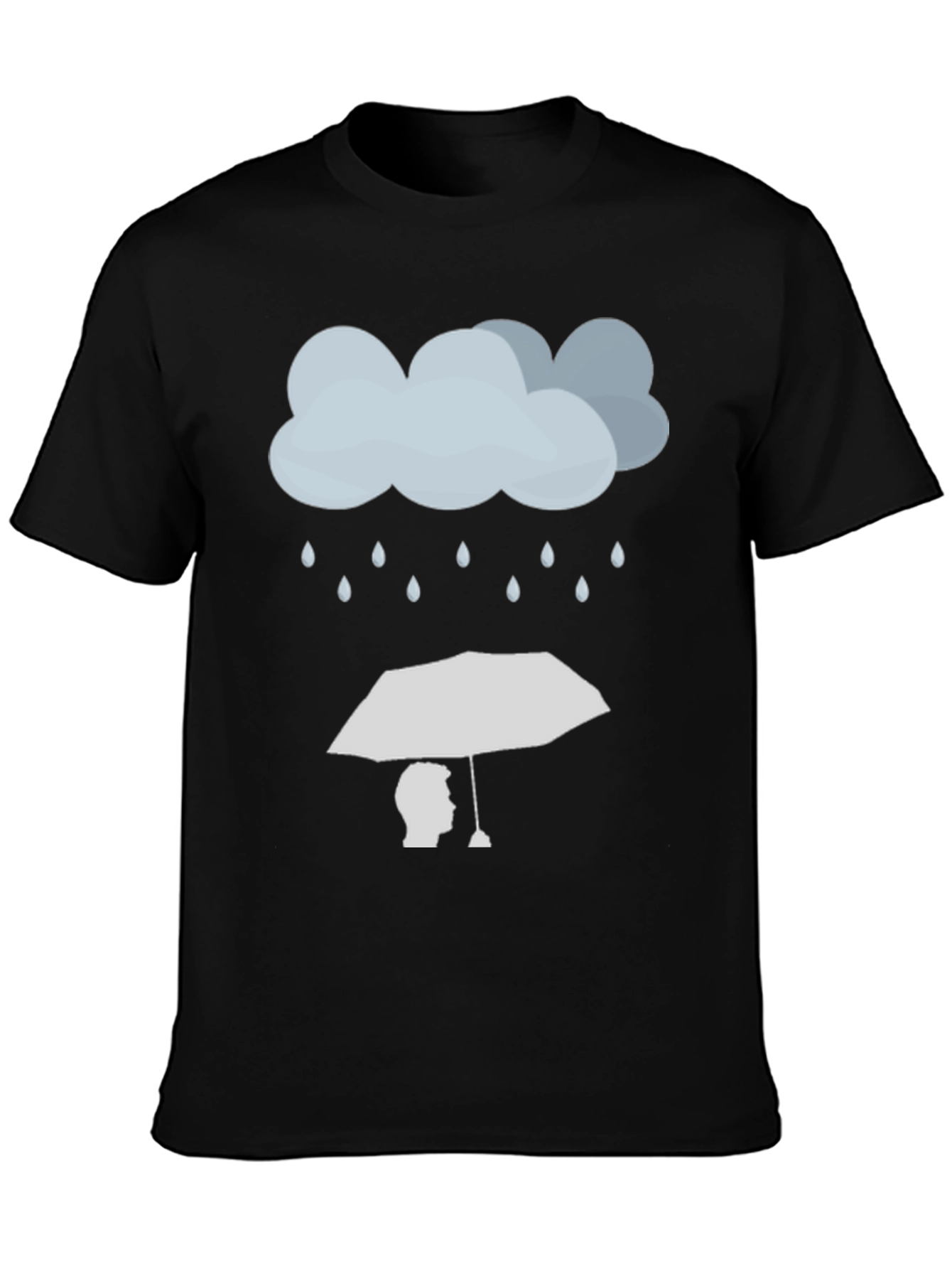 Rainy Day Umbrella Graphic Tee - Stylish Black T-Shirt