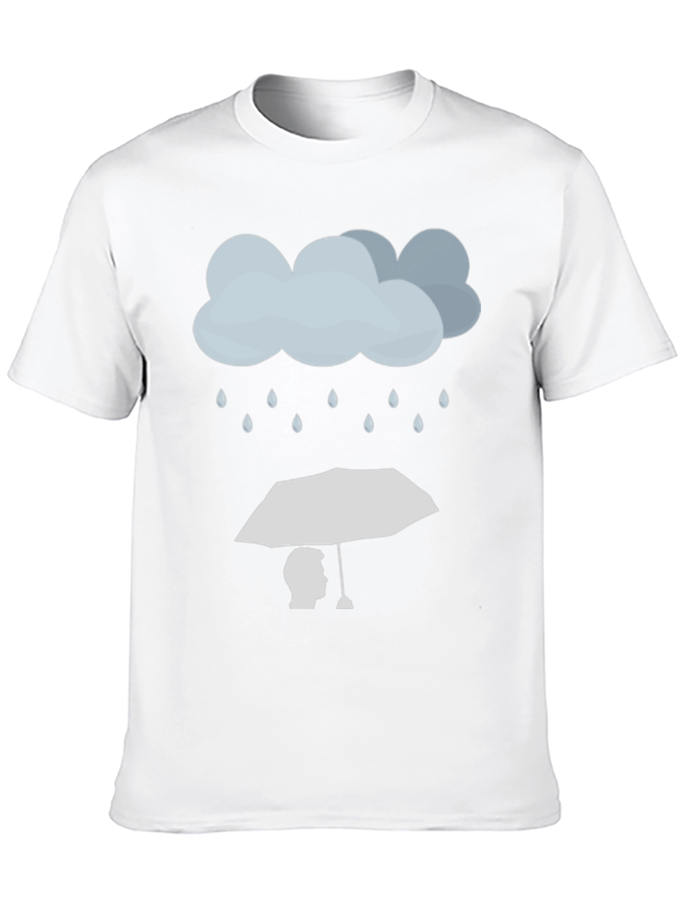 Rainy Day Umbrella Graphic Tee - Stylish Black T-Shirt