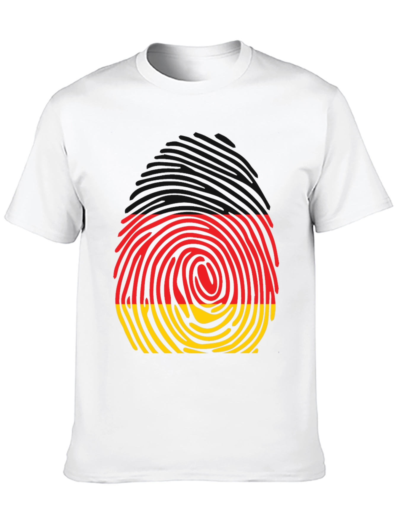 Germany Fingerprint T-Shirt - Black Crew Neck Tee