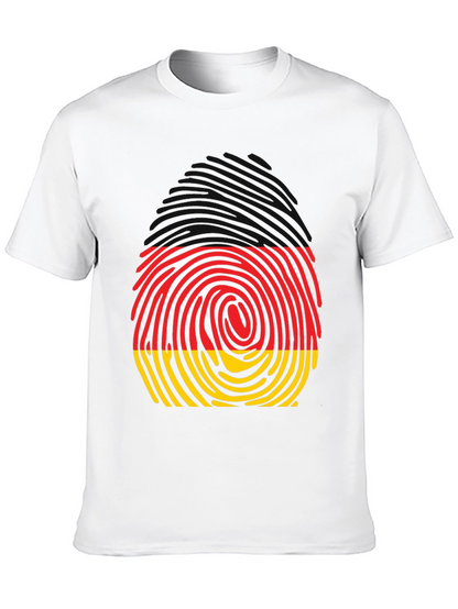 Germany Fingerprint T-Shirt - Black Crew Neck Tee