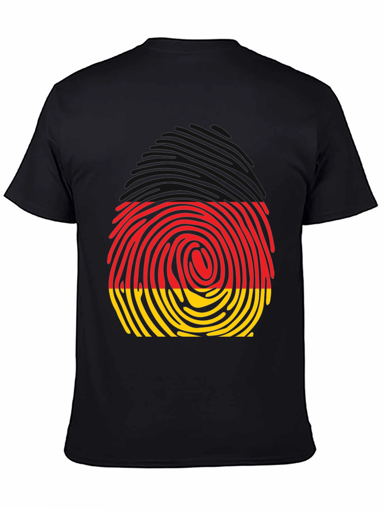 Germany Fingerprint T-Shirt - Black Crew Neck Tee