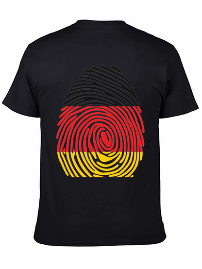 Germany Fingerprint T-Shirt - Black Crew Neck Tee