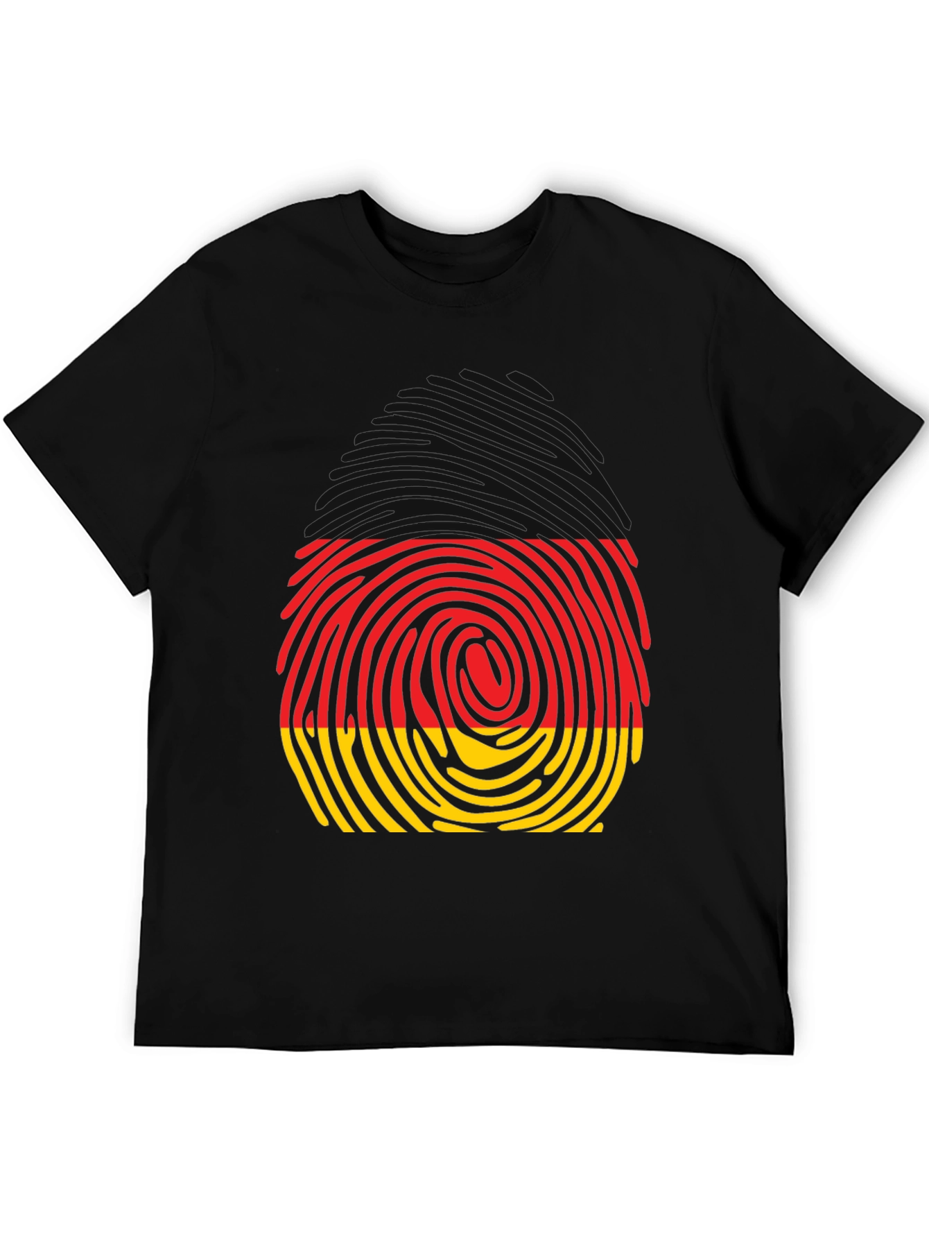 Germany Fingerprint T-Shirt - Black Crew Neck Tee