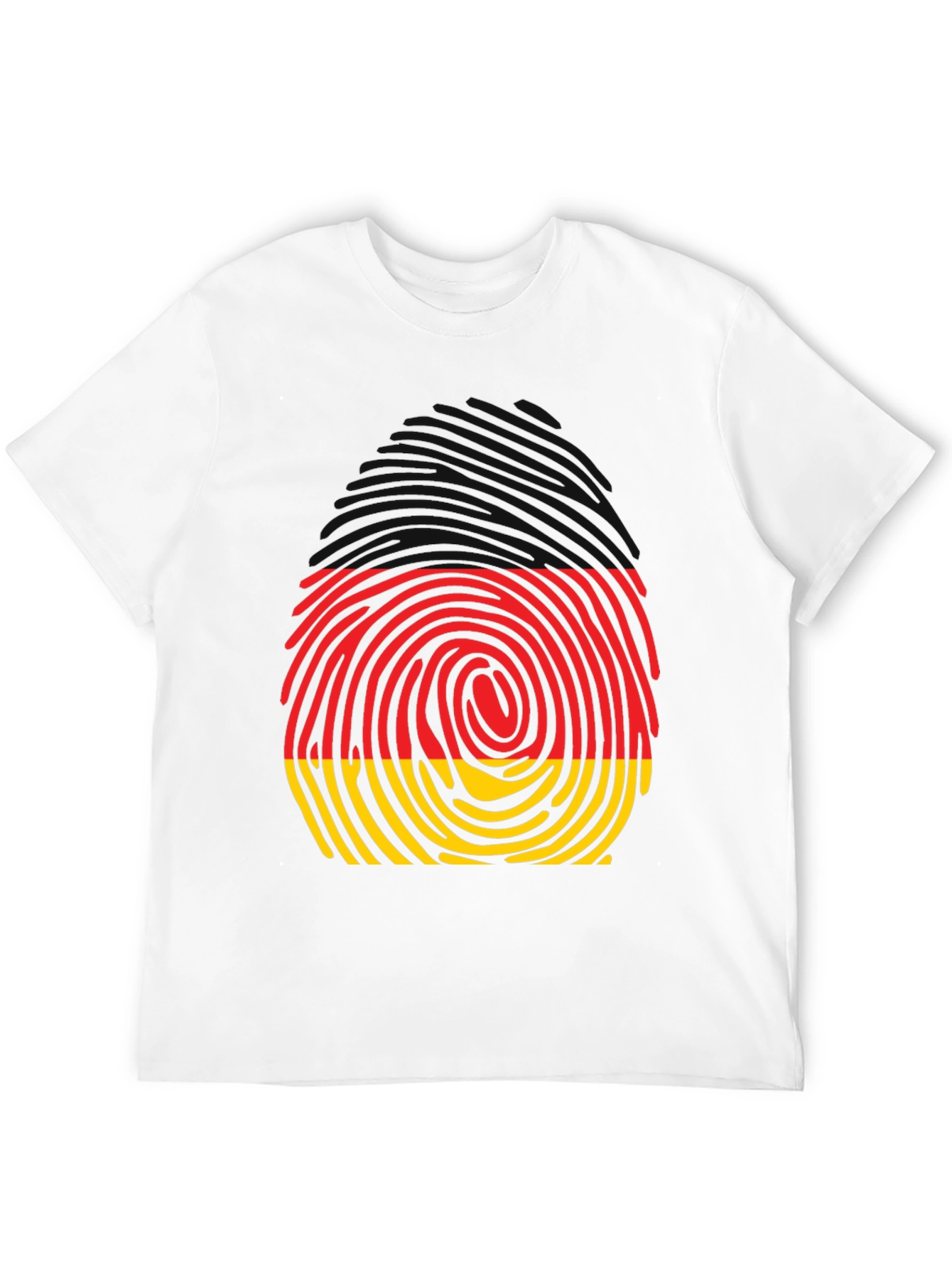 Germany Fingerprint T-Shirt - Black Crew Neck Tee