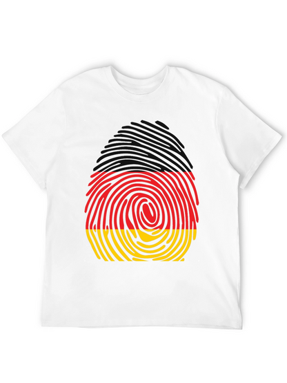 Germany Fingerprint T-Shirt - Black Crew Neck Tee