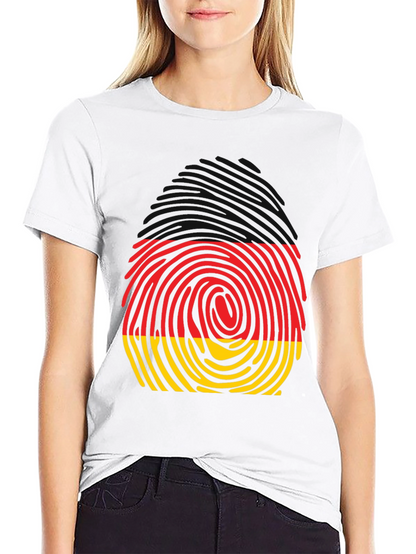Germany Fingerprint T-Shirt - Black Crew Neck Tee