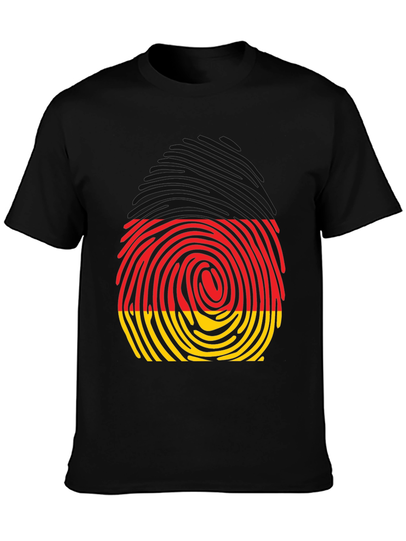 Germany Fingerprint T-Shirt - Black Crew Neck Tee