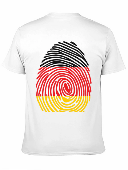 Germany Fingerprint T-Shirt - Black Crew Neck Tee
