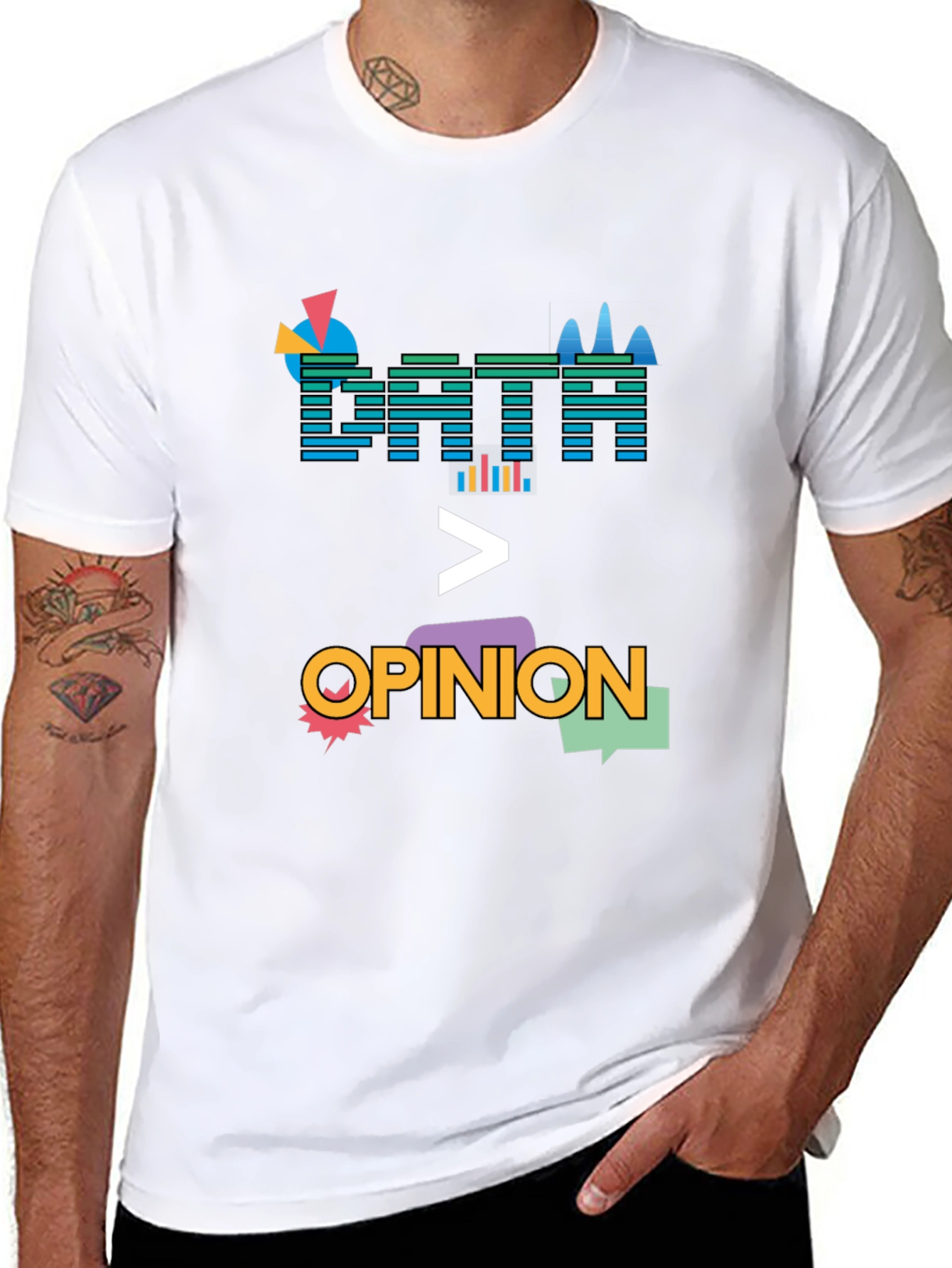 Data Over Opinion Graphic T-Shirt