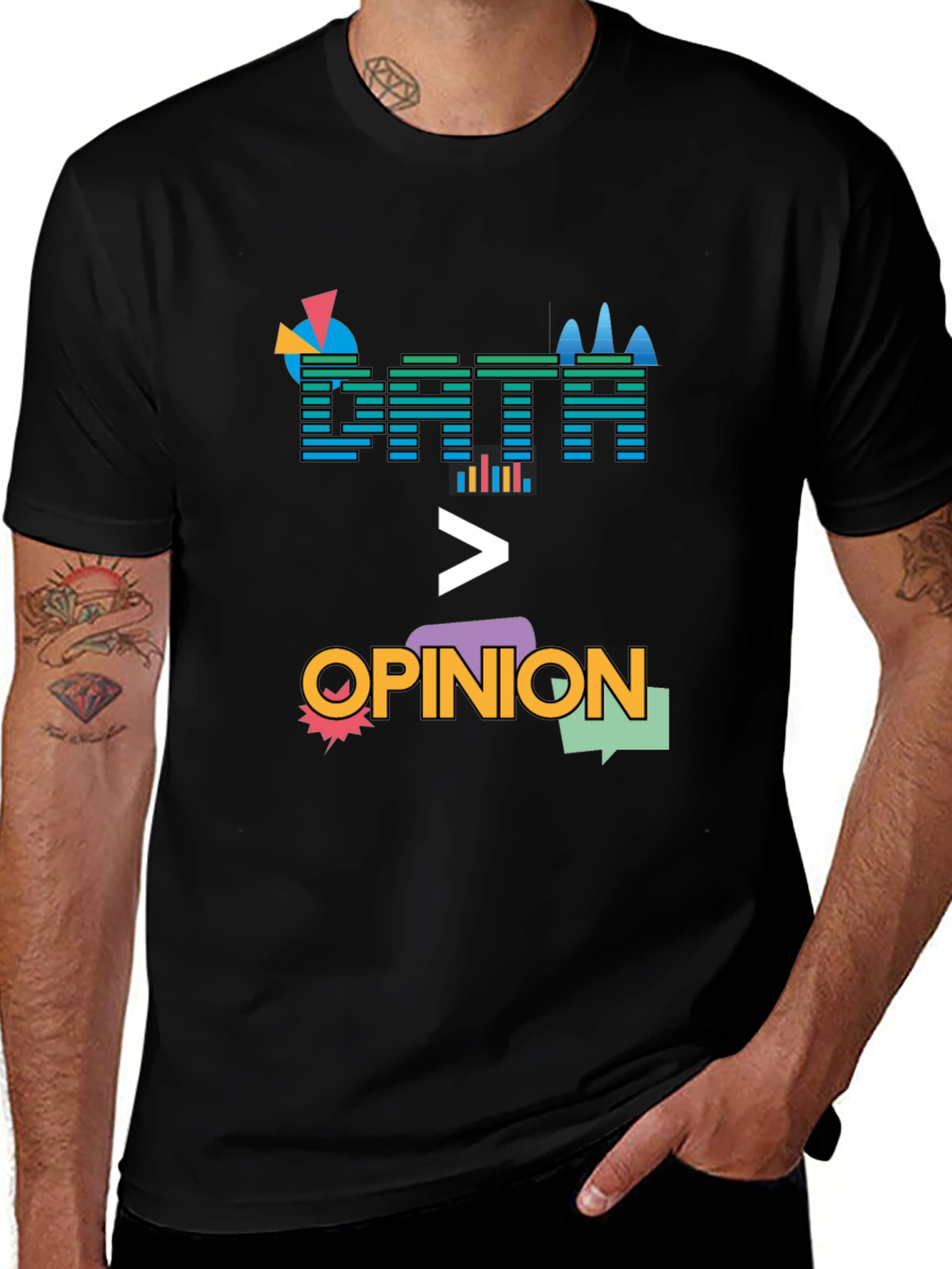 Data Over Opinion Graphic T-Shirt