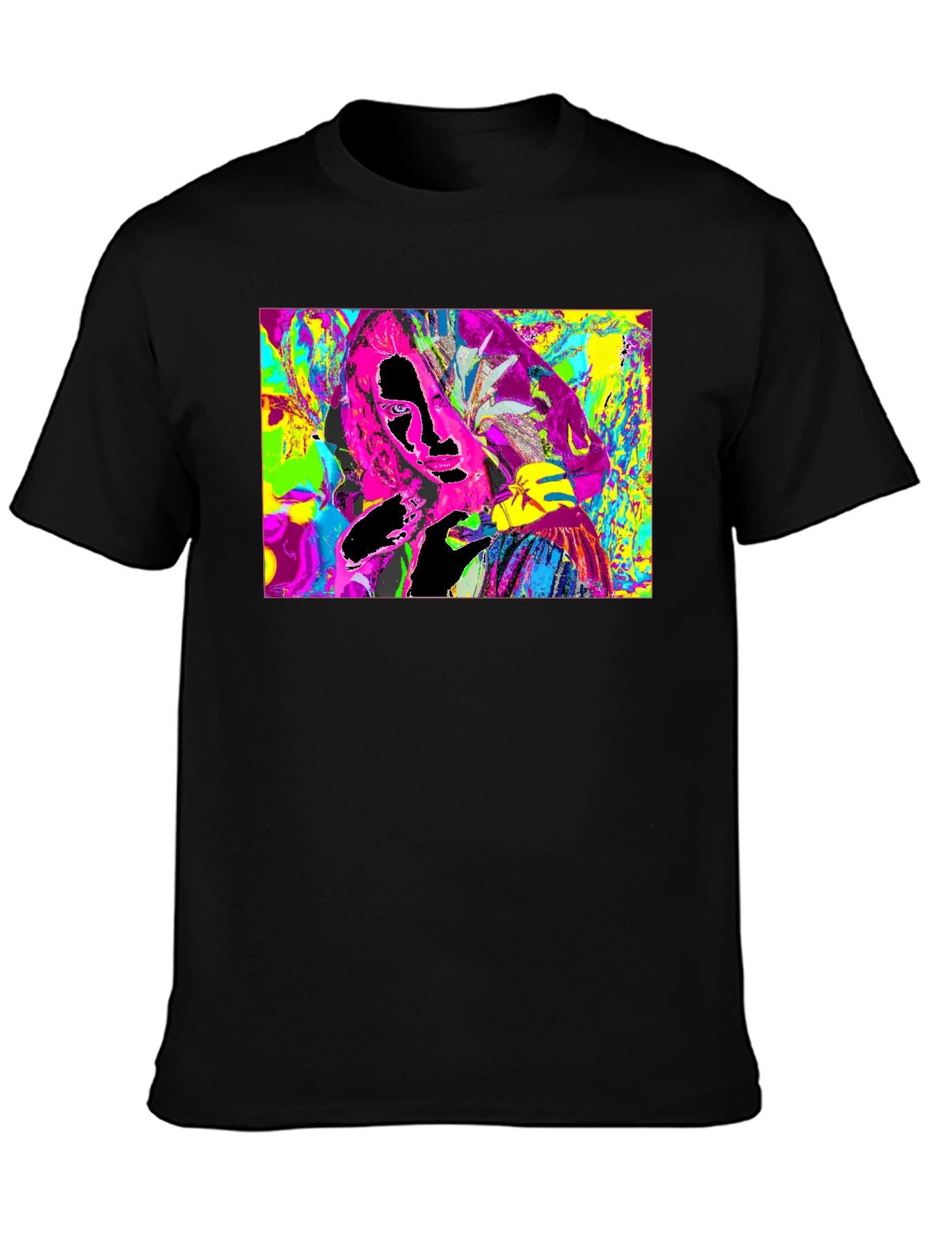 Vivid Abstract Graphic Print Crewneck T-Shirt
