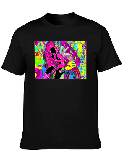 Vivid Abstract Graphic Print Crewneck T-Shirt