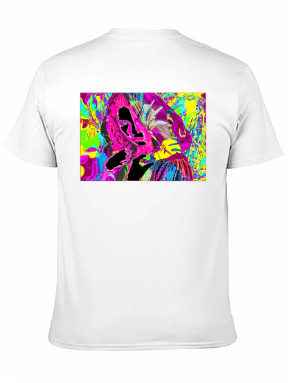Vivid Abstract Graphic Print Crewneck T-Shirt