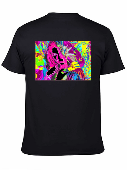 Vivid Abstract Graphic Print Crewneck T-Shirt