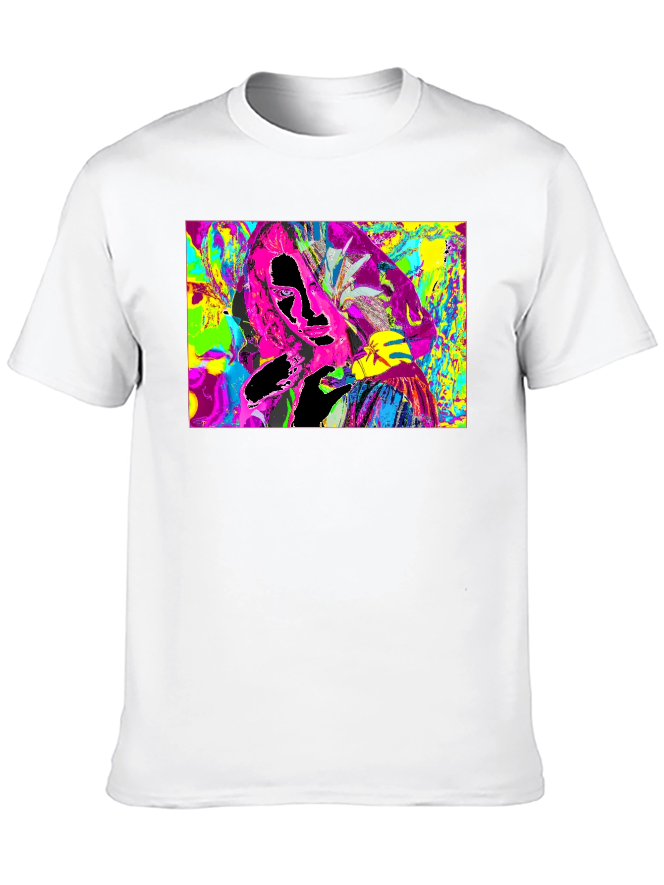 Vivid Abstract Graphic Print Crewneck T-Shirt