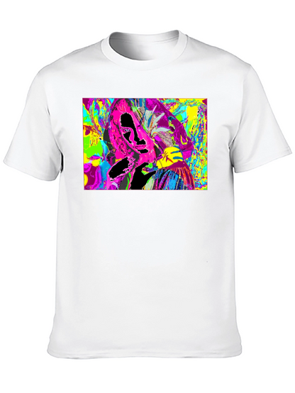 Vivid Abstract Graphic Print Crewneck T-Shirt