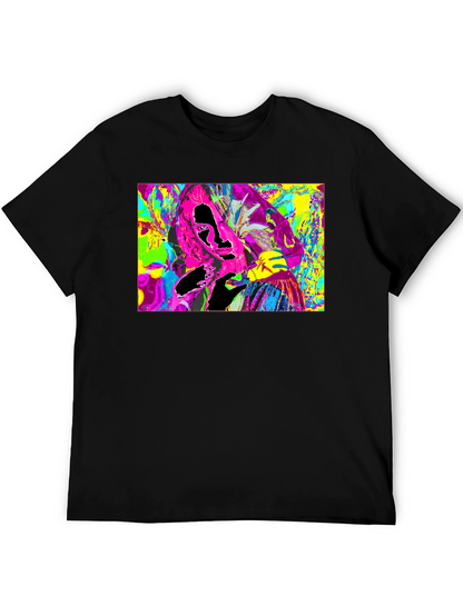 Vivid Abstract Graphic Print Crewneck T-Shirt